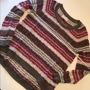 Pretty striped open knit sweater